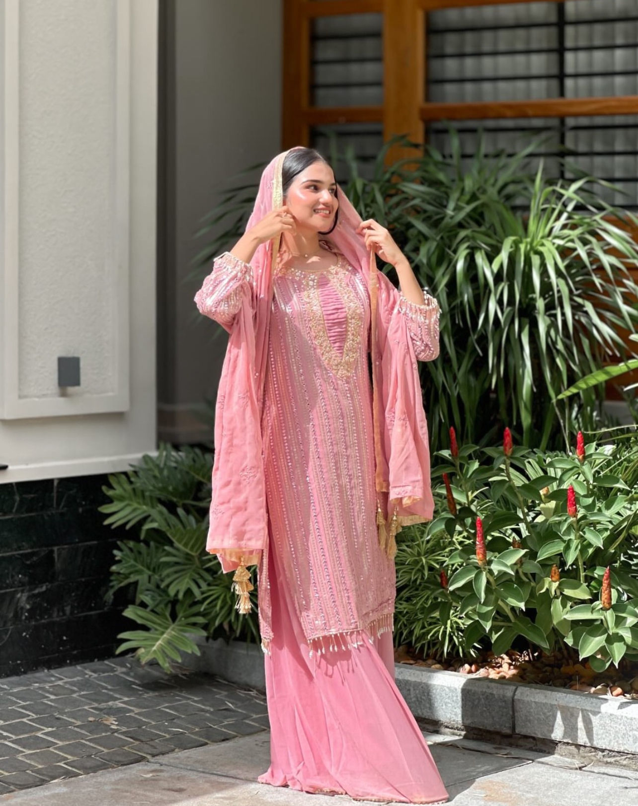 Palazo suit pink