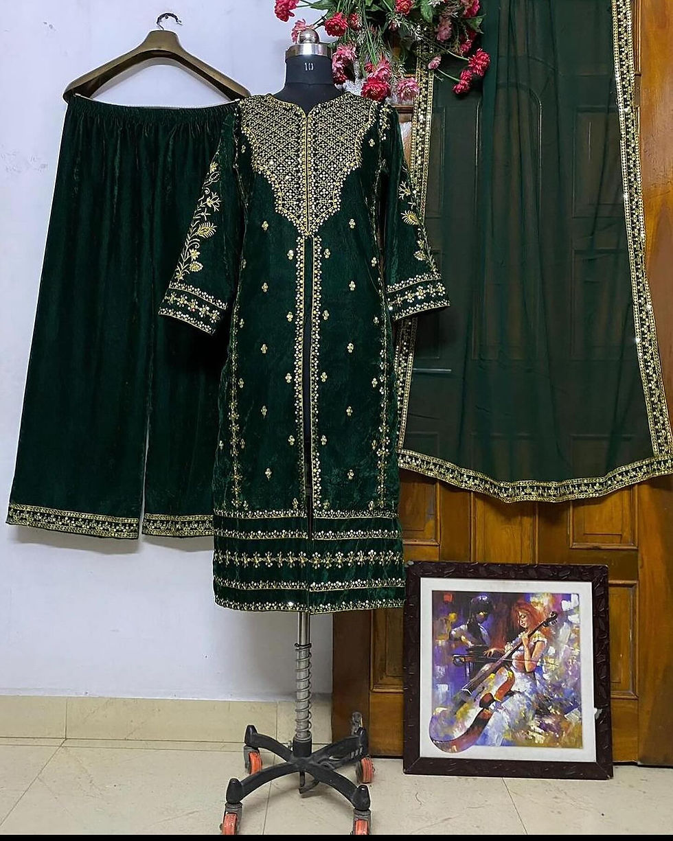 Thumbnail: black velvet salwar