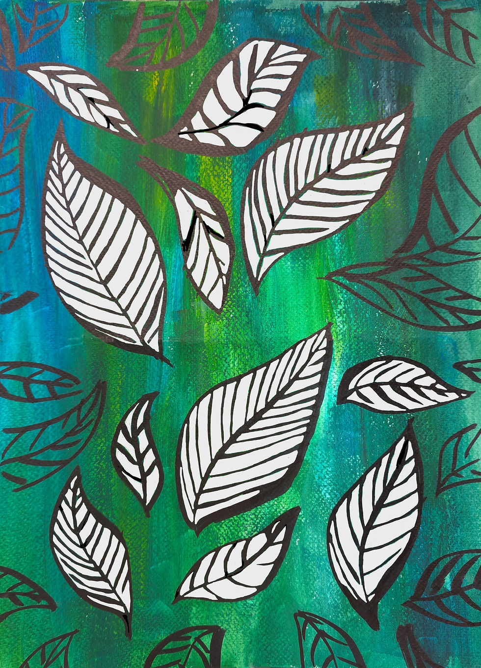 Adding white to the leaves and smoothing things out