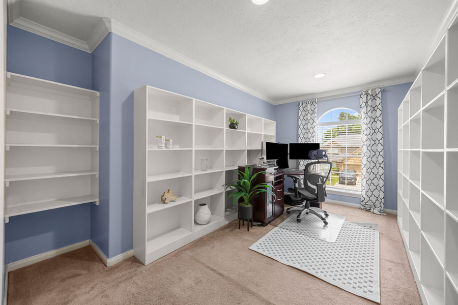 Home office and study: Houston real estate photography by Marz Media Photography