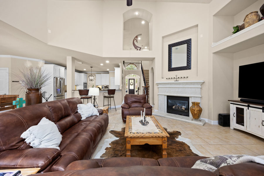 Styled family room: luxury real estate photography in Houston, TX by Marz Media Photography