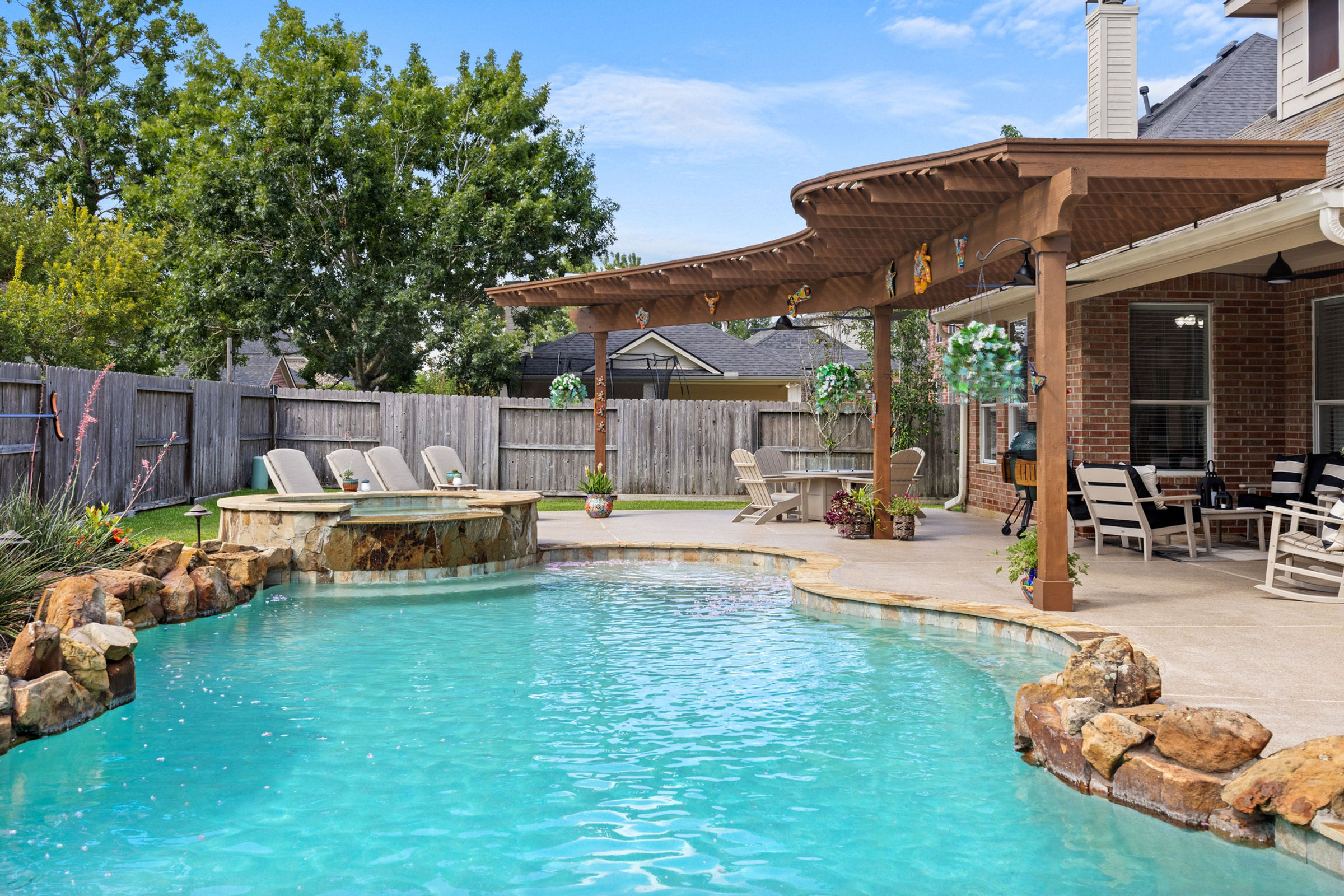 Backyard swimming pool: luxury real estate photography in Houston, TX by Marz Media Photography