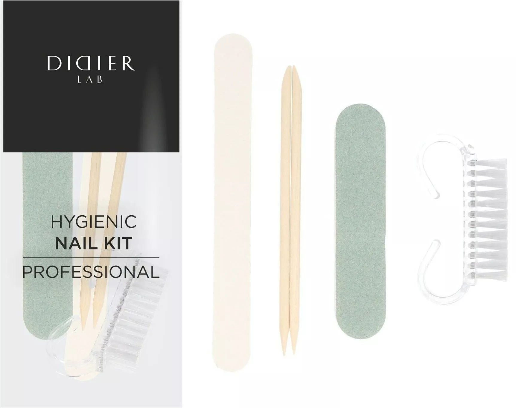 Kit ongles jetable Didier Lab, hygiénique nail kit, outils de manucure, professionnel, Nade Nails.