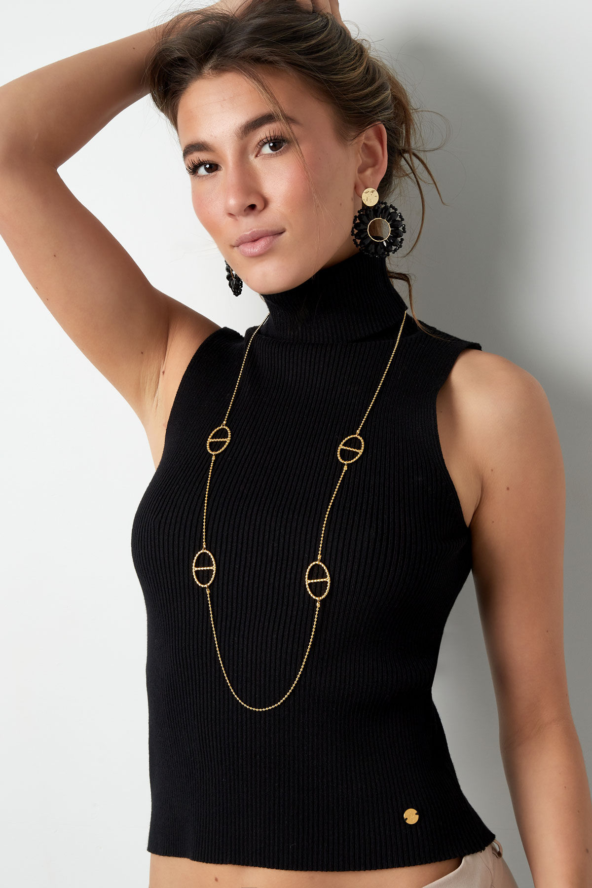 Sautoir à breloques ovales