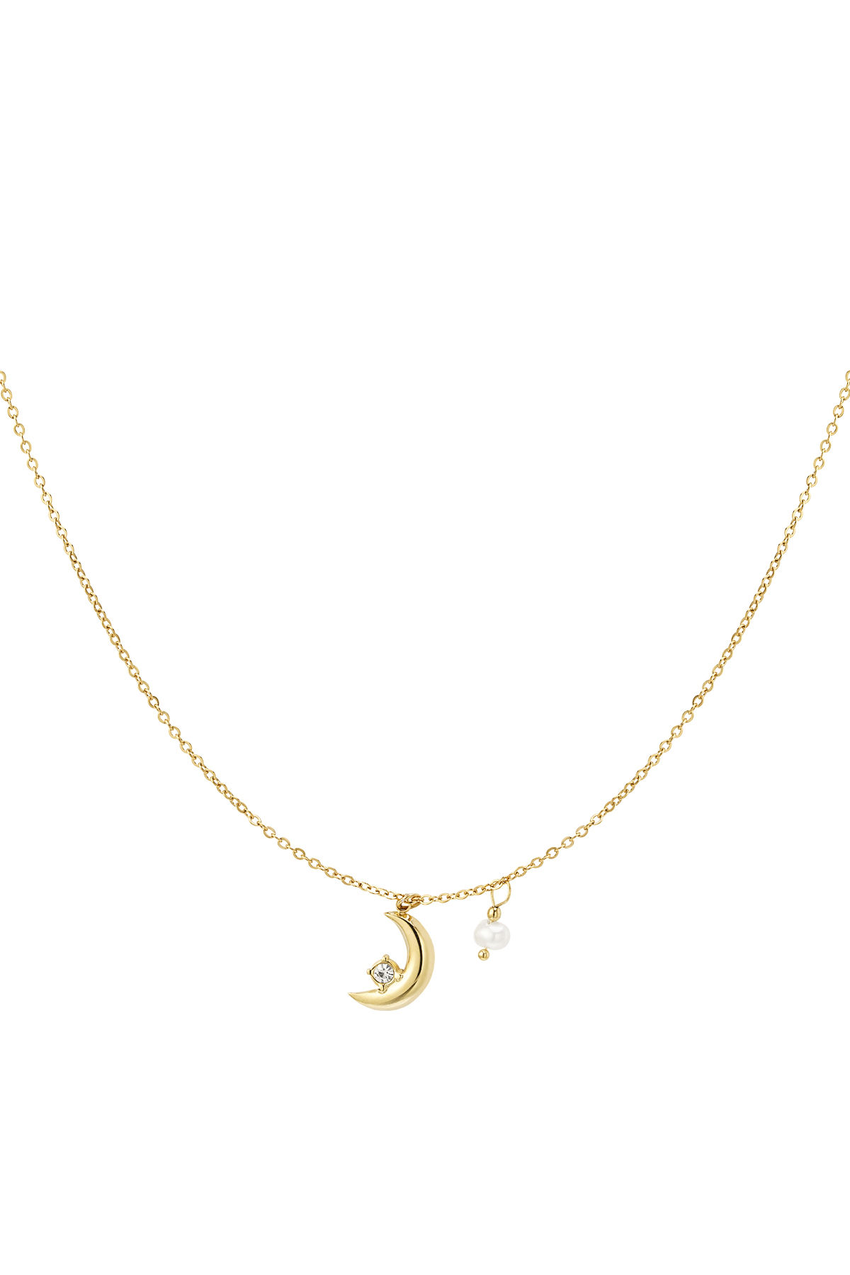 Collier  Breloque lune avec perle