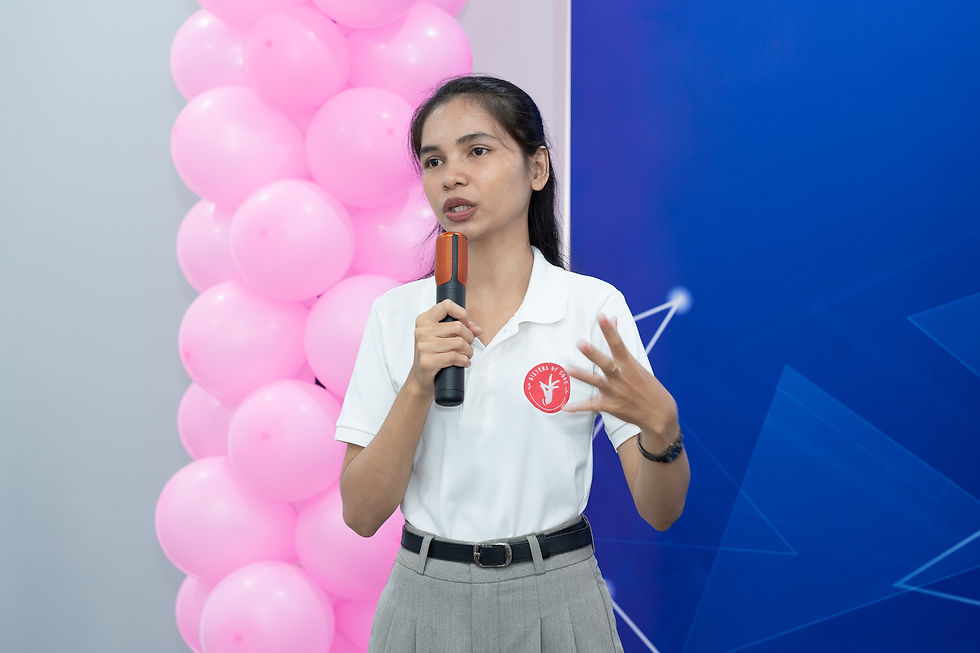 Ms. My Mab shared the final survey results with students, trainers, and guests, highlight the program's impact on students' personal and professional development.