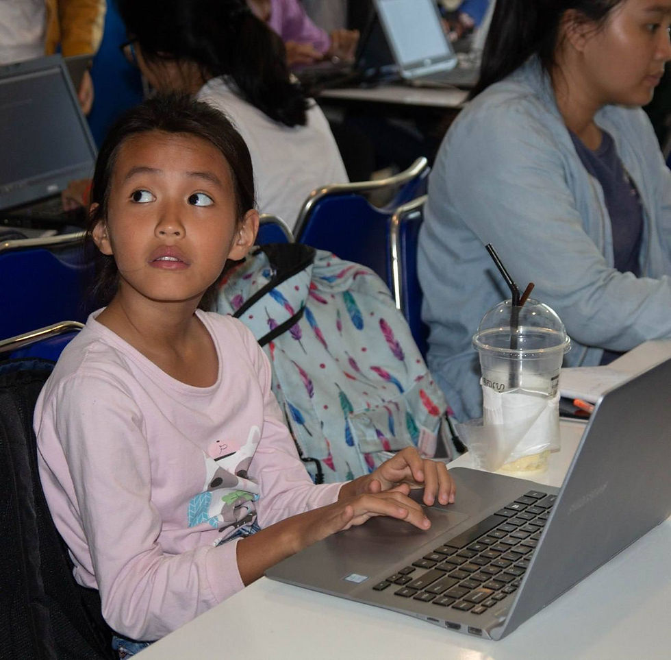 Nine-year-old Botrei in her first Sisters of Code class