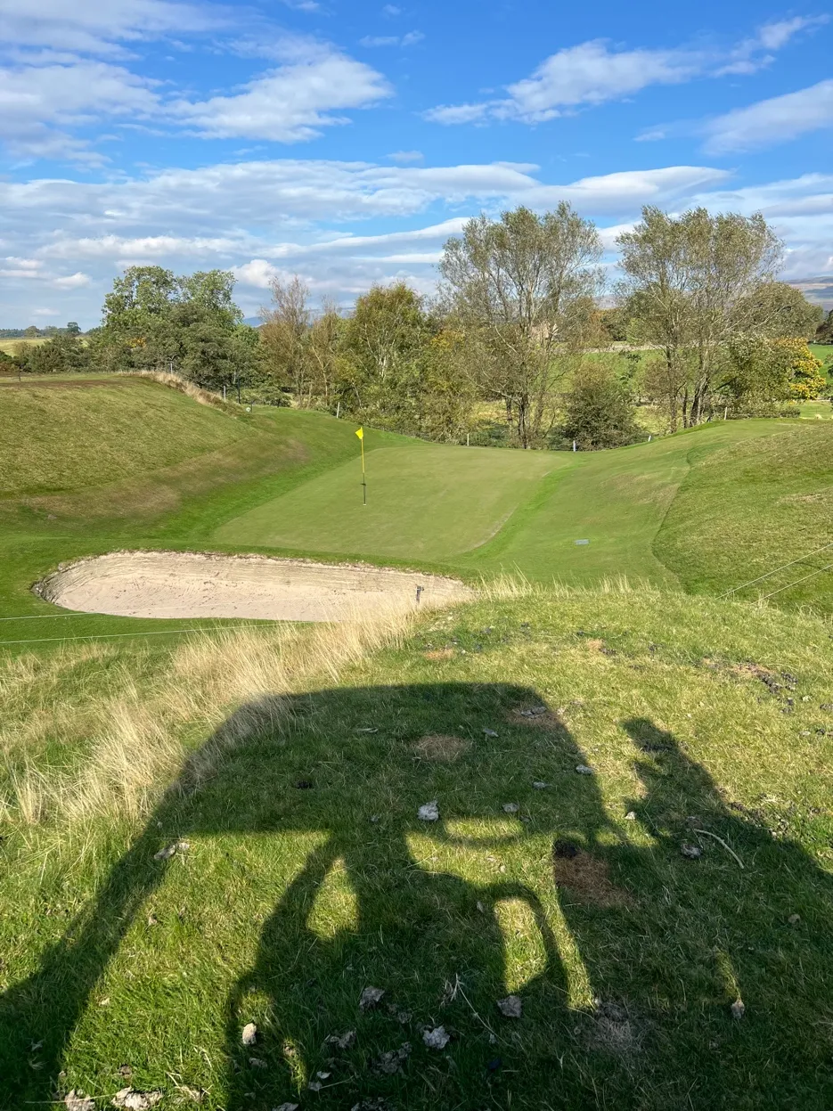 Hole 15 Bell Hole signature par 3 pot bunker Appleby Golf Club Cumbria golf review