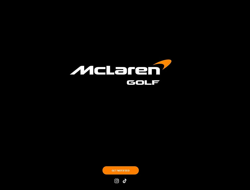 The McLaren Golf website 30/03/2026. A logo, a button, and a launch date.