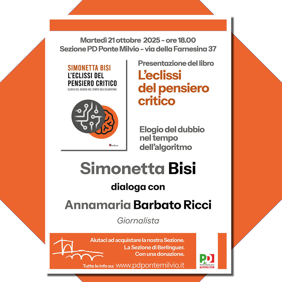 Presentazione del libro L’eclissi del pensiero critico di Simonetta Bisi