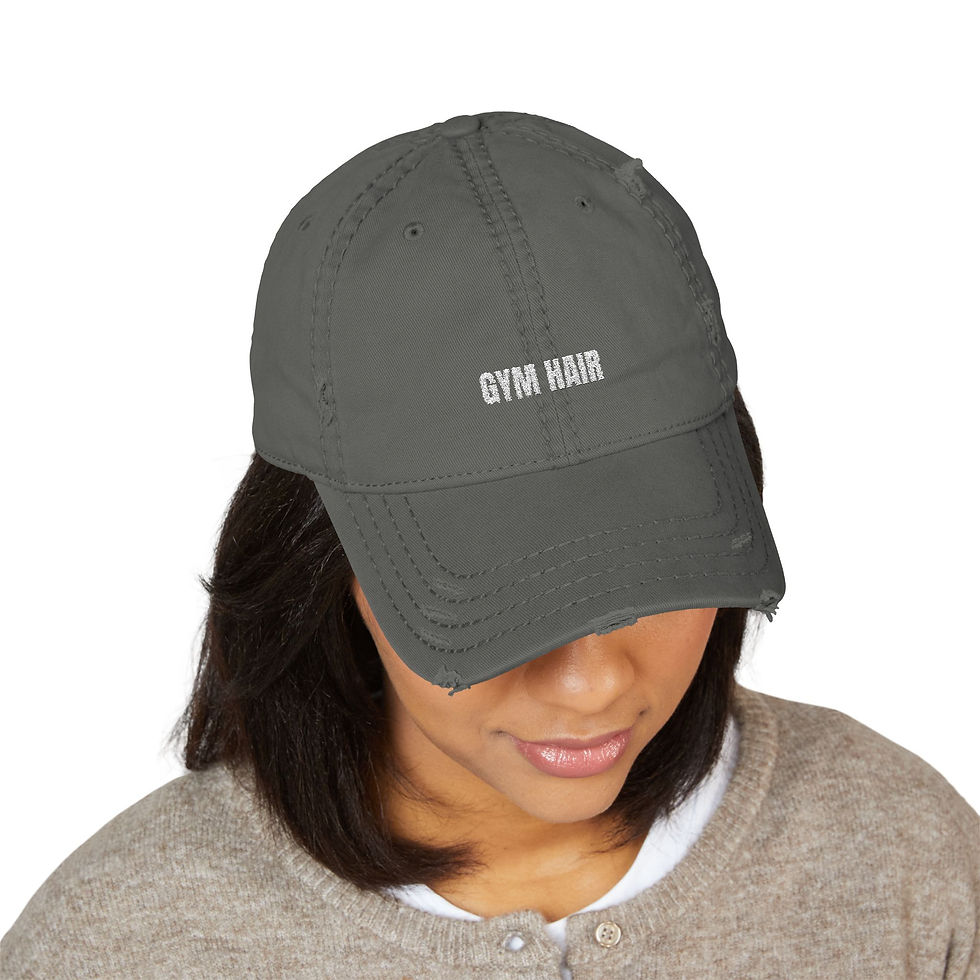 Thumbnail: Distressed Gym Hair Embroidered Hat