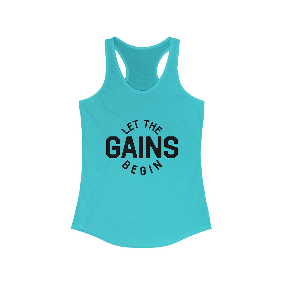 Thumbnail: Let the Gains Begin Racerback