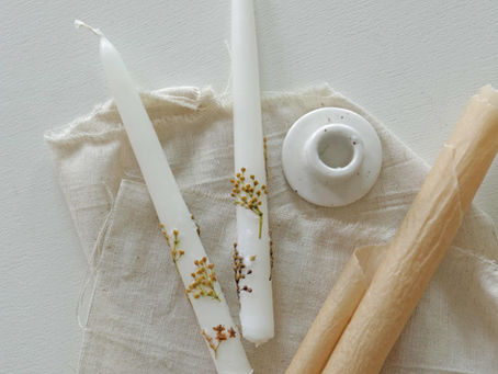 DIY dried flower candle