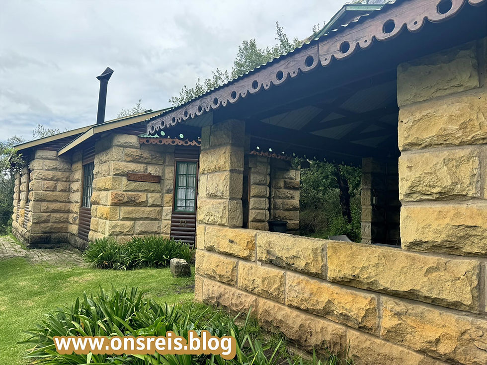 Chalets is natuurlik van sandsteen gebou