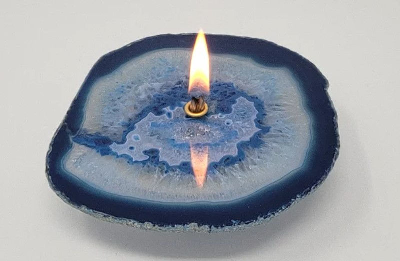 Blue Agate Rock Candle - 1 wick