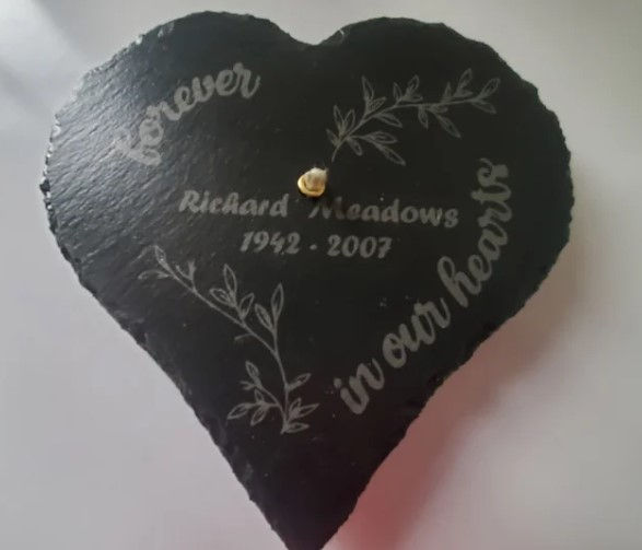 Thumbnail: Engraved Personalized Memorial Rock Oil Candle - Heart Love, Bereavement Gift