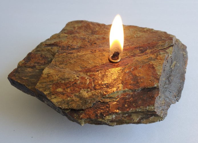 Thumbnail: Grey/Brown  Slate Rock Candle - 1 wick