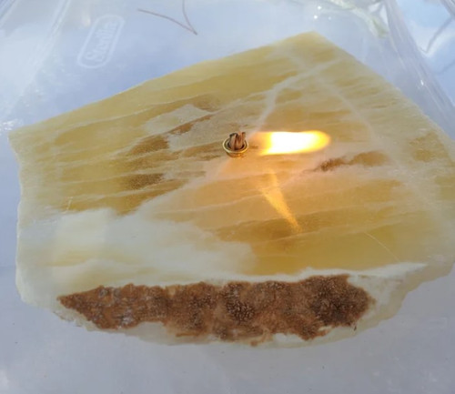 Honey Comb Calcite Rock Oil Candle | Forever Rock Candles