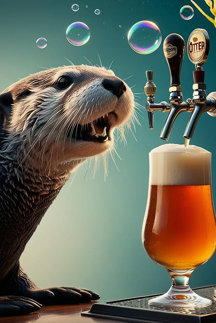 Otter bartending and pouring a draft beer