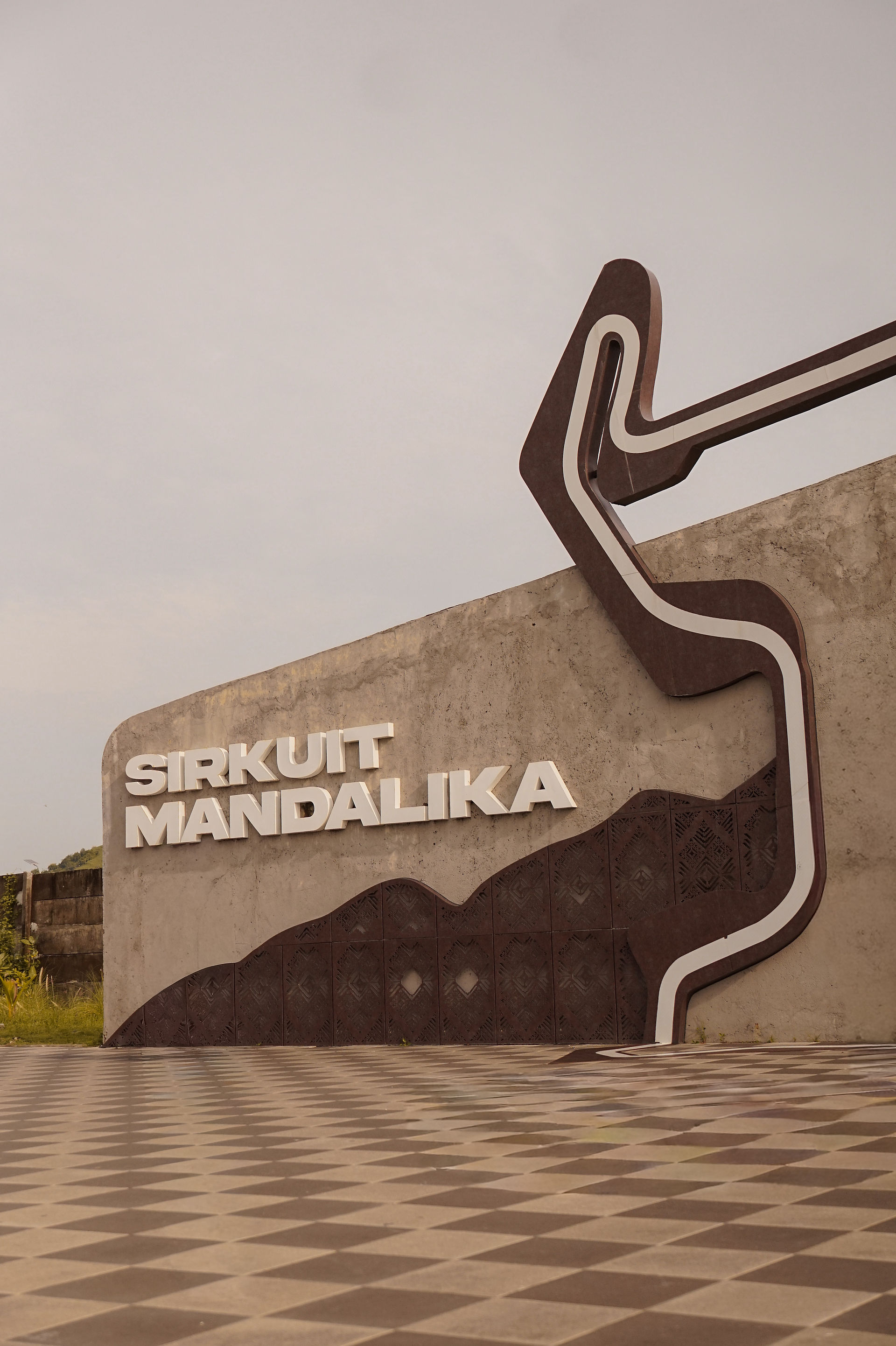 Entrance sign at Sirkuit Mandalika in Kuta Lombok