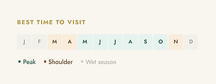 Use: Best time to visit Selong Belanak: peak May to October, wet season December to February