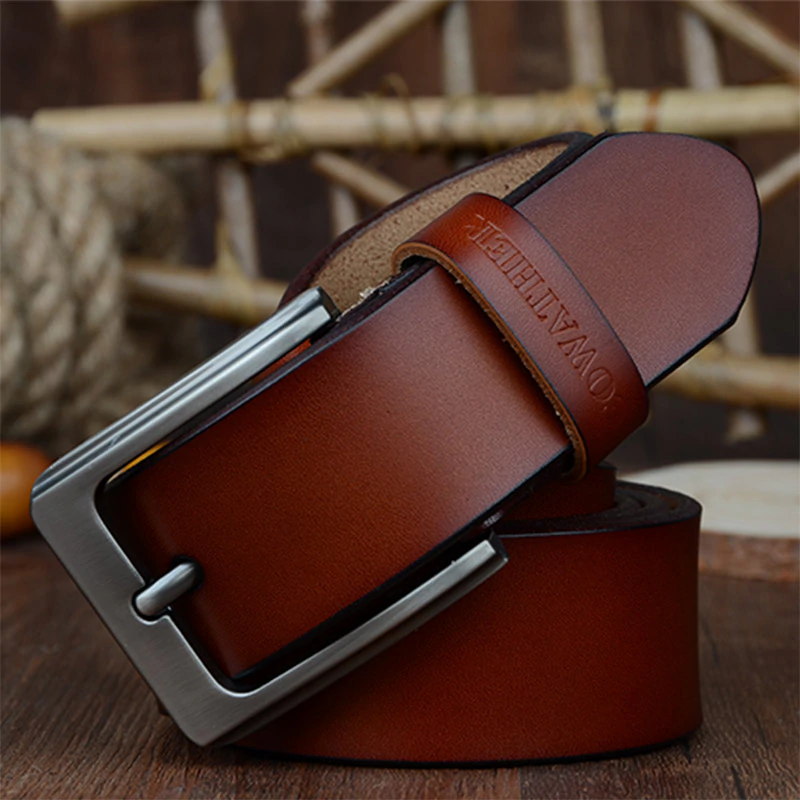 Thumbnail: COWATHER Belt Cow Genuine Leather Designer Belts for Men Fashion Vintage Male