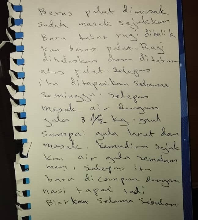 Original tuak recipe