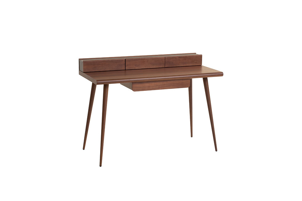 Thumbnail: Coltrane Desk , walnut finish, metal tapered legs