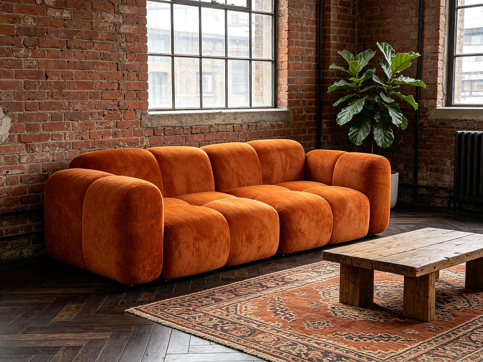 Thumbnail: Casablanca Flat Pack Large Sofa in Marrakech Spice – wide front view showing full 4‑seater length