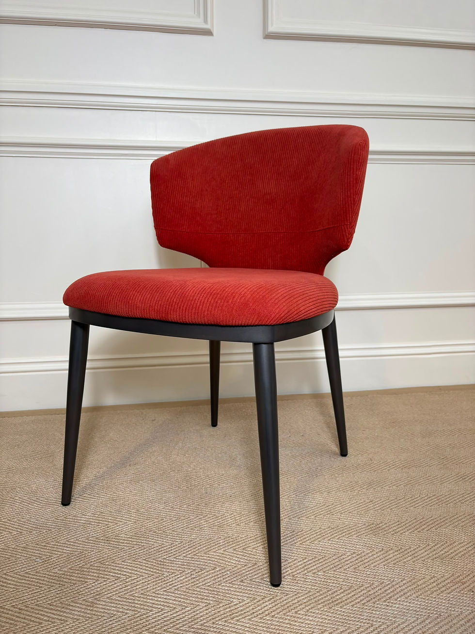 Thumbnail: Cayenne orange corduroy dining chair