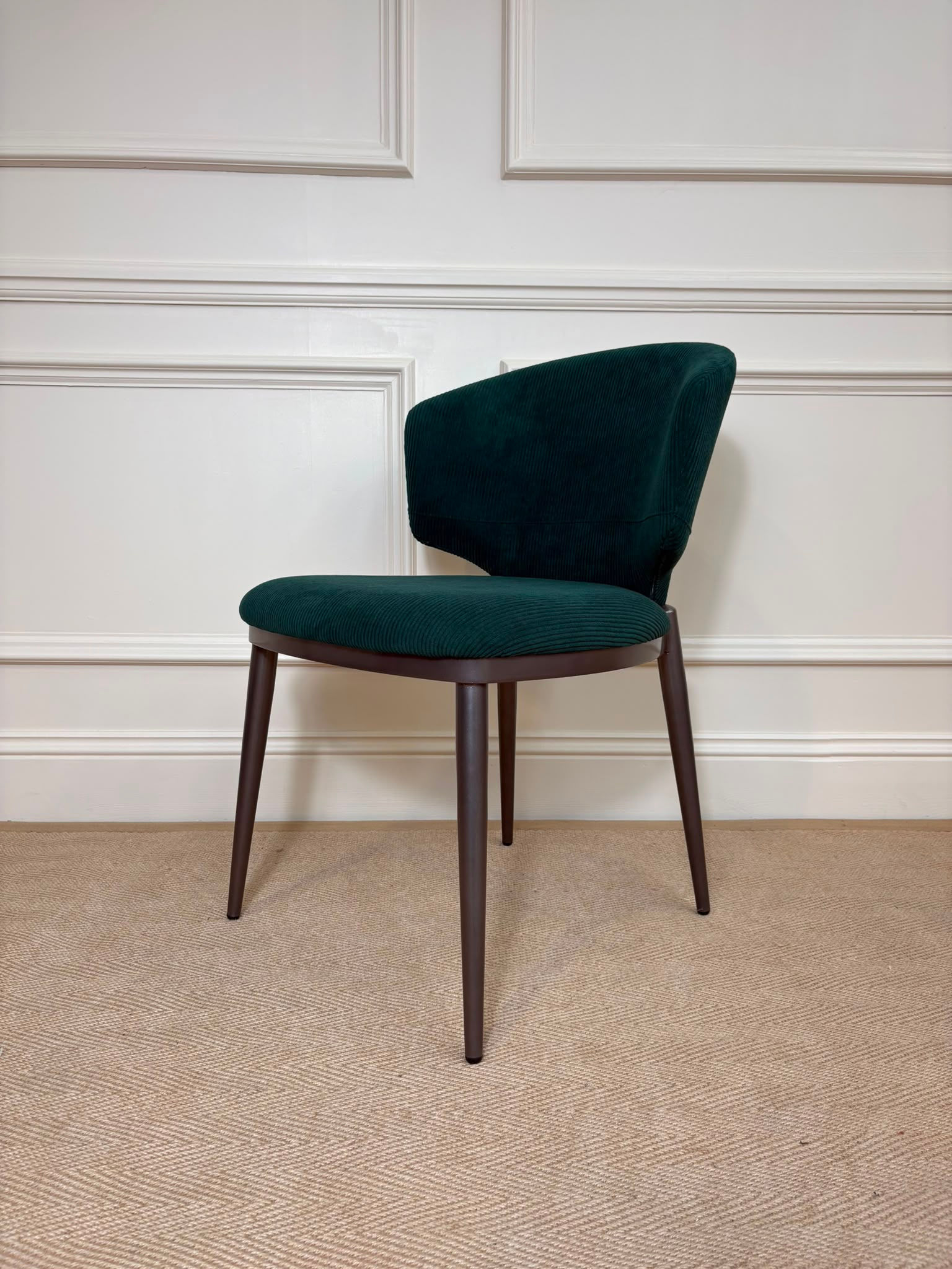 Deep petrol corduroy dining chair