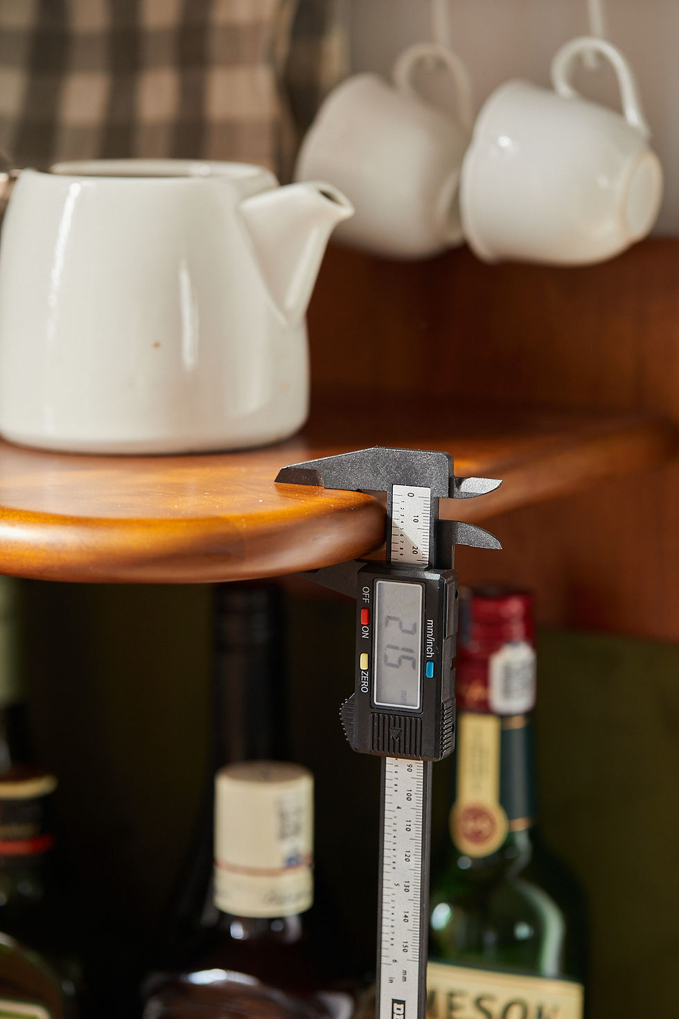 Thumbnail: Orbit Corner Display Shelf – styled with teapot, cups and kitchen accessories in a dining corner