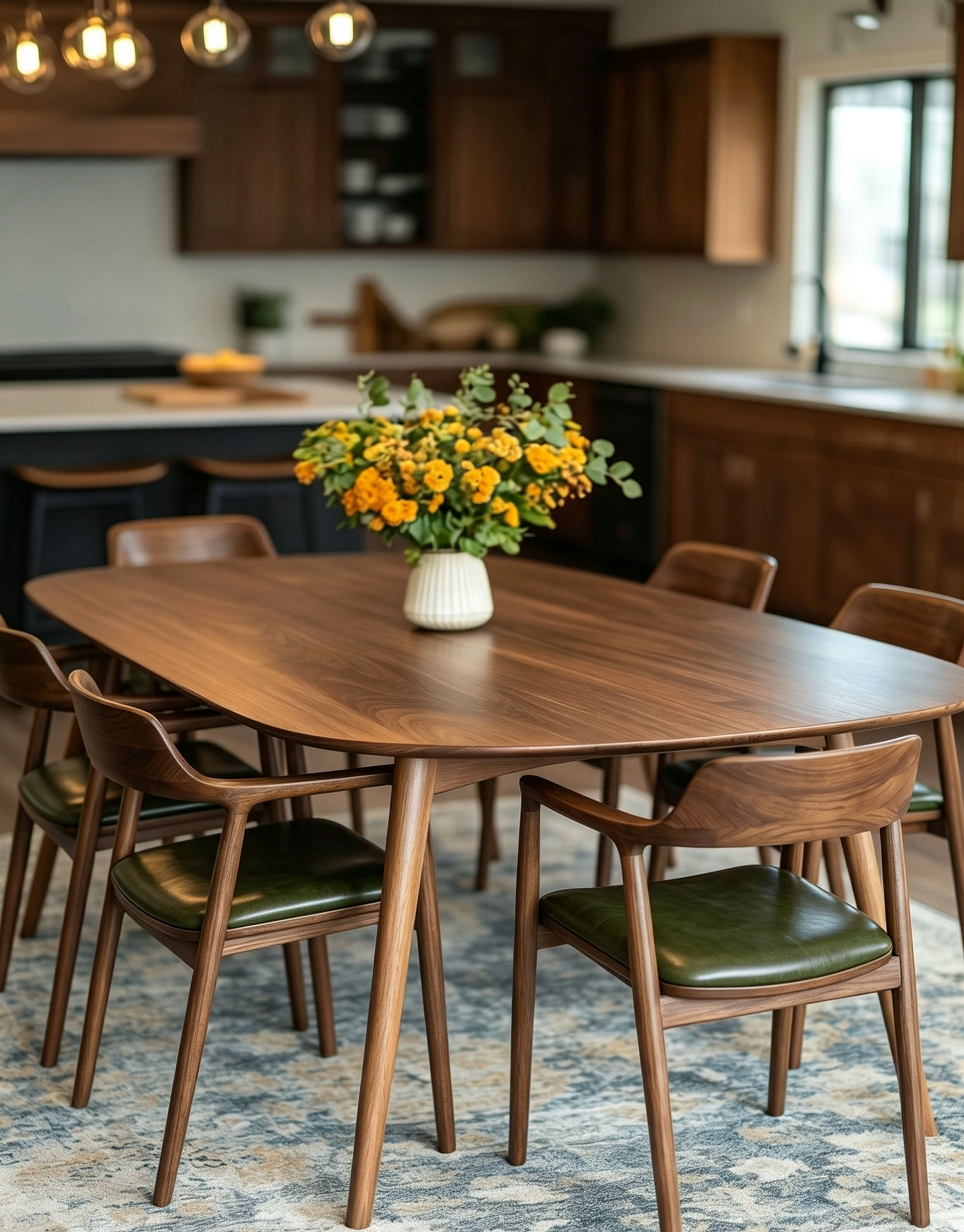 hiroshima leather carver dining chair styled with table