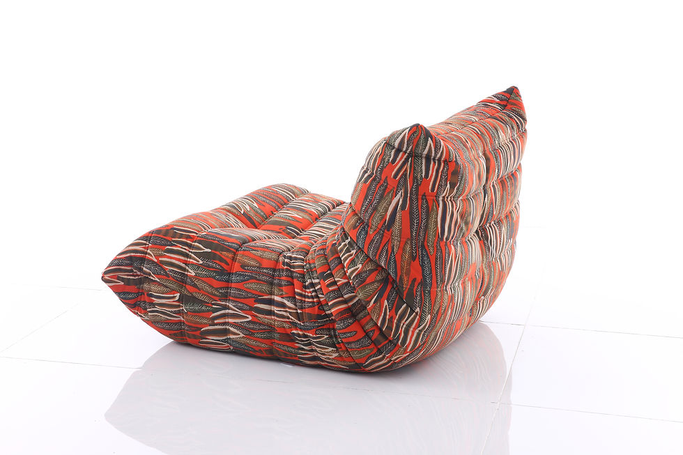 The Dune Lounge Chair -Solar Flora Orange Red back view