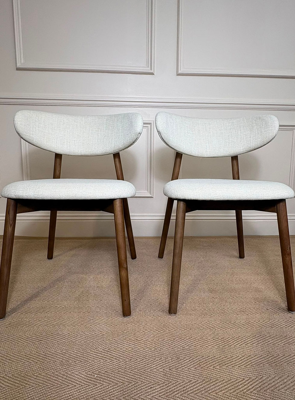 Thumbnail: Nene dining chairs in ivory weave