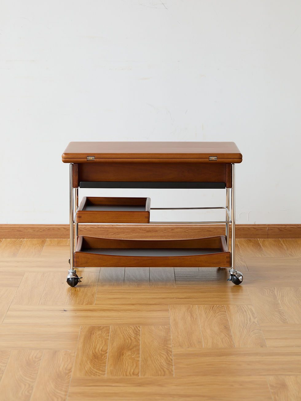 Thumbnail: Copenhagen Drop‑Leaf Cart – three‑quarter view highlighting rounded edges and solid wood finish