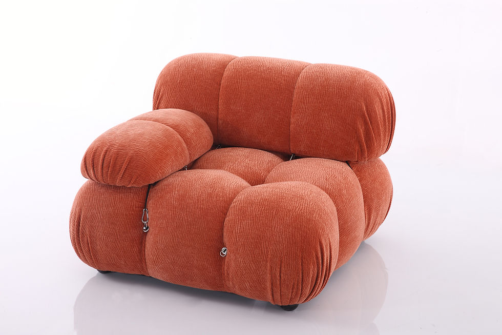 Thumbnail: Left-angled view of the Right Arm Module for The Loft Camaleonda Inspired modular sofa in Burnt Sienna corduroy, showing the
