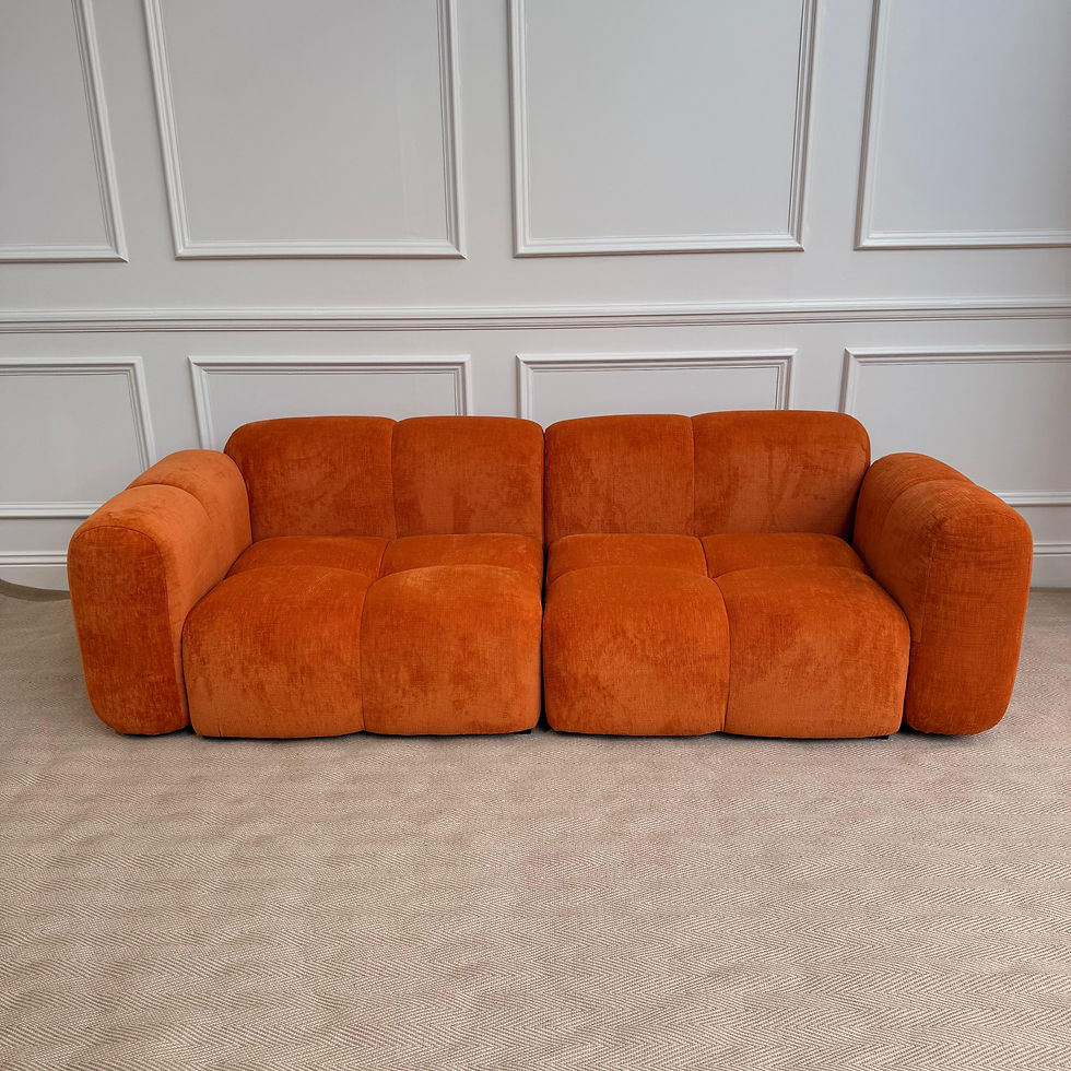 Thumbnail: Casablanca Flat Pack Large Sofa in Marrakech Spice – front three‑quarter view showing 4‑piece bubble modular design