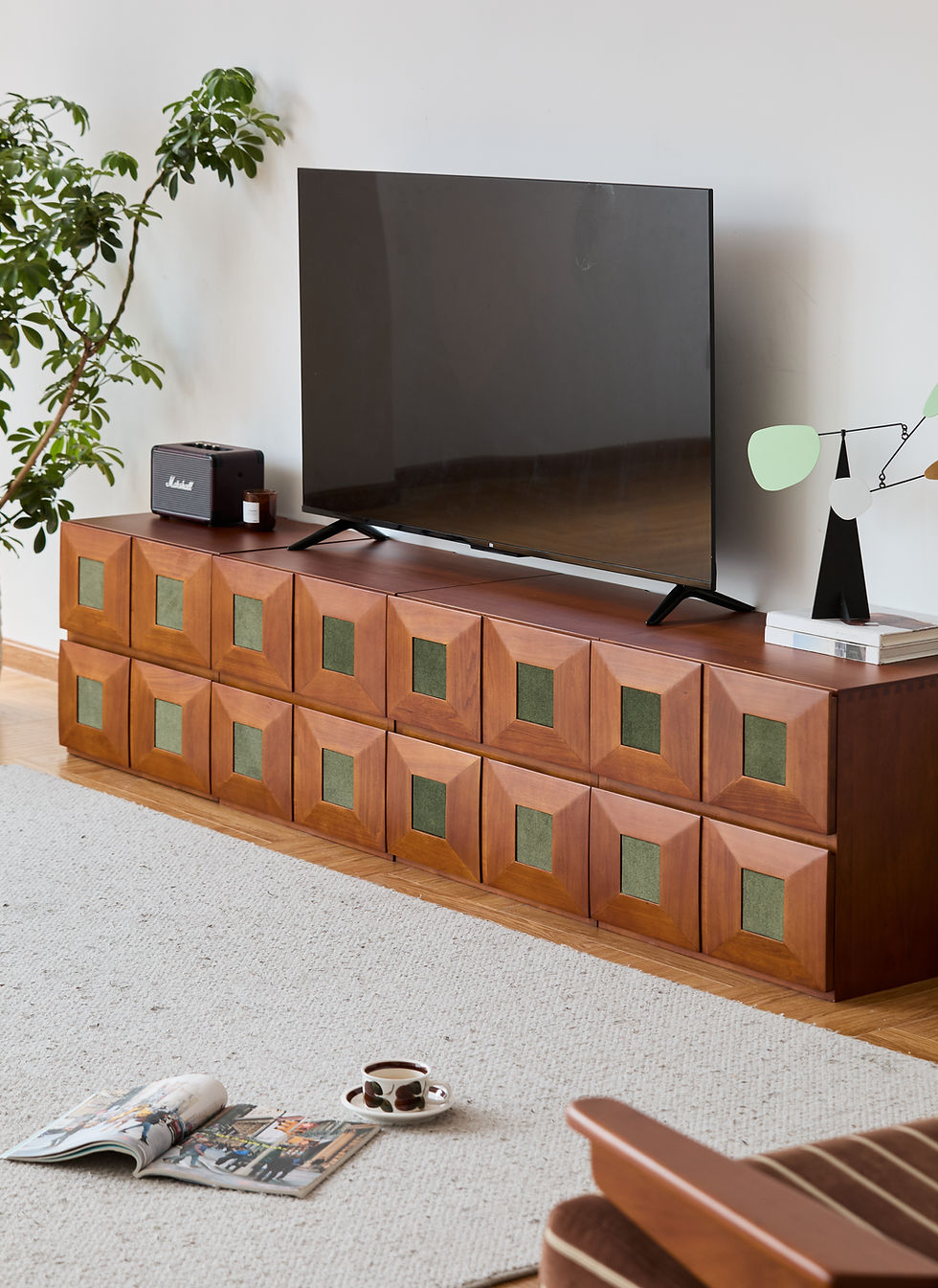 Thumbnail: Kubrick Modular Flip‑Down Cabinet – long row configuration used as TV and media unit in living room