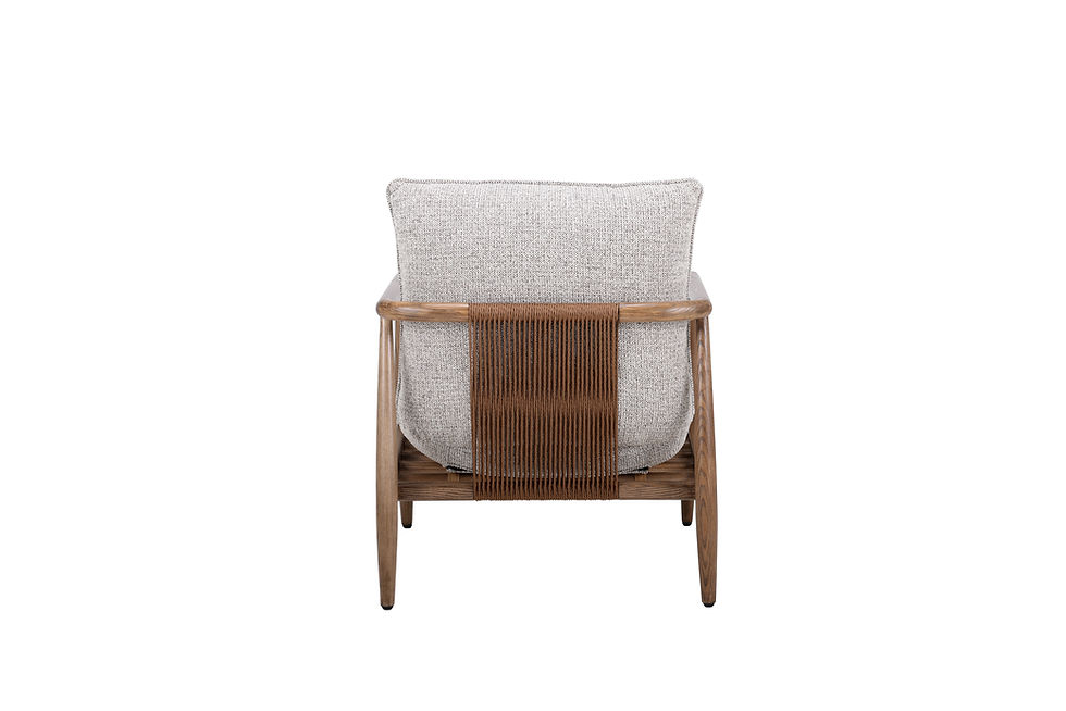Thumbnail: Jennie Armchair – rear view highlighting solid walnut ash joinery and woven cord detail