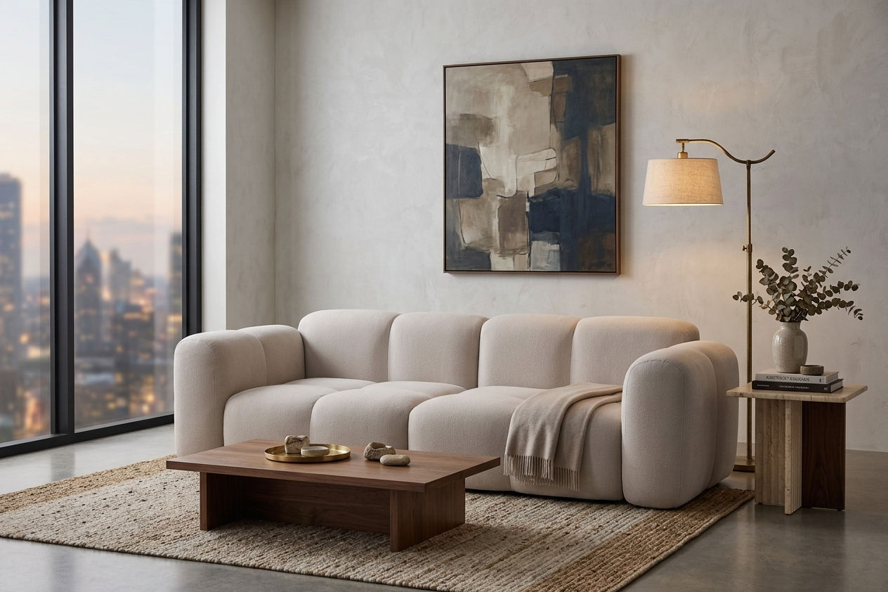 Casablanca Flat Pack Large Sofa in Ivory Coast