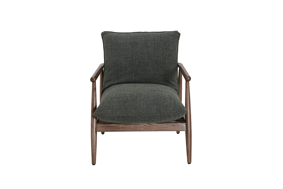 Thumbnail: Jennie Armchair, Light Walnut ash and cord, moss green textured weave