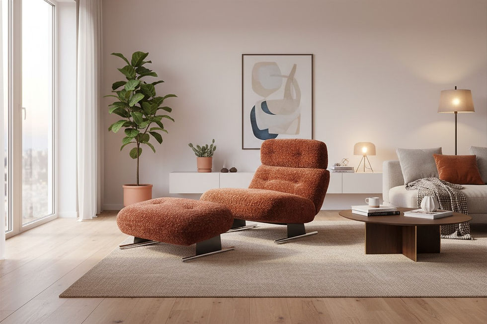 Thumbnail: Cassini chair and Footstool in Autumn Embers