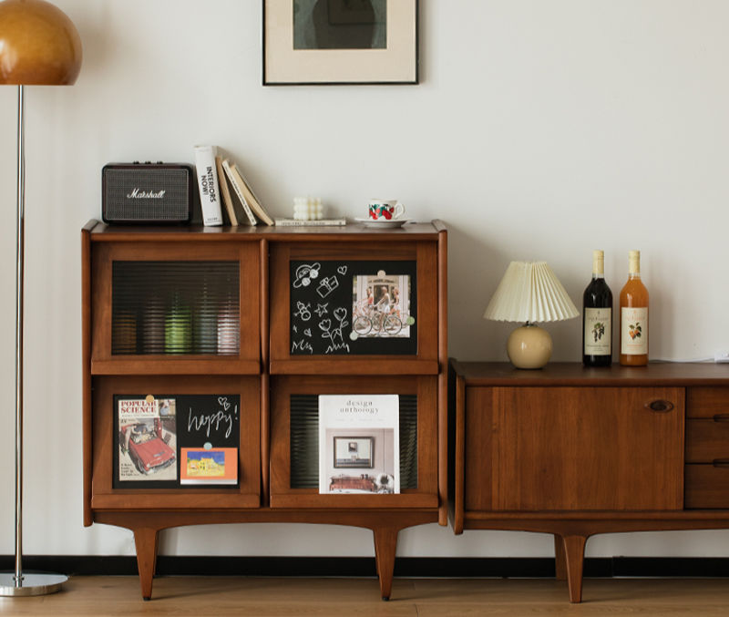 Thumbnail: Checker Cabinet – full front view in warm teak finish