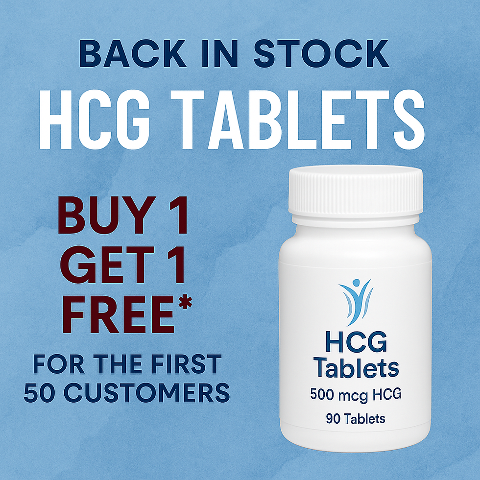 Image of 500mcg prescription HCG tablets.