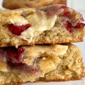 Cookies au chocolat blanc et aux framboises