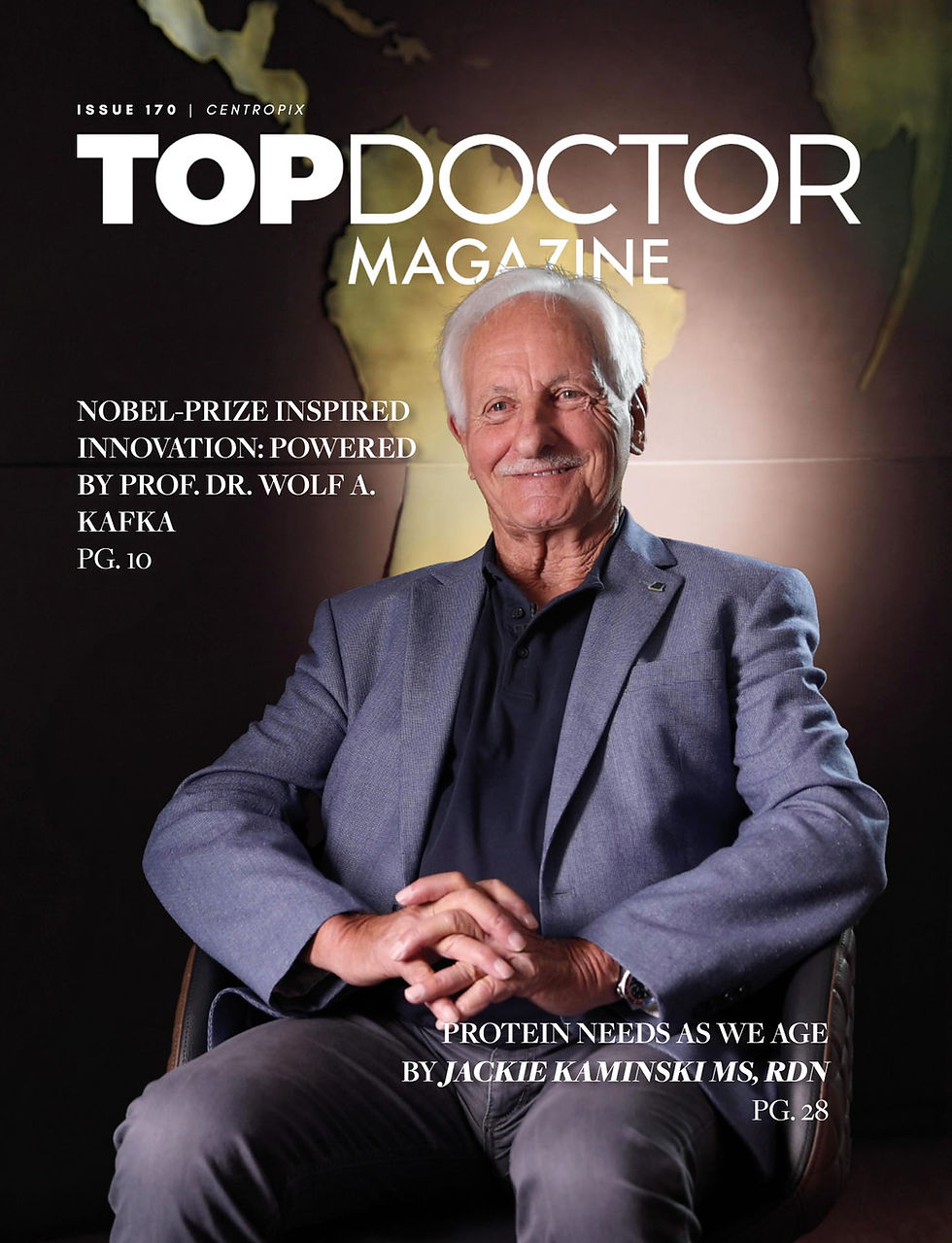 Dr. Kafka på forsiden av Top Doctor magazine