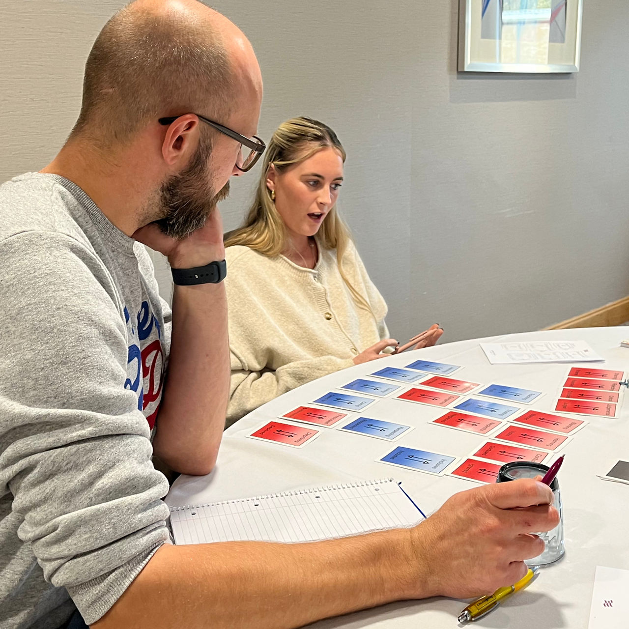Trainees using Reciprocal Role Decks 