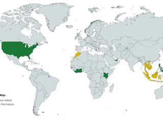 World map showing of my trips