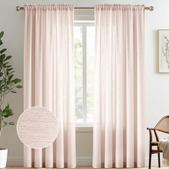 Light Pink Semi Sheer Curtains 84 Inches Long for Living Room